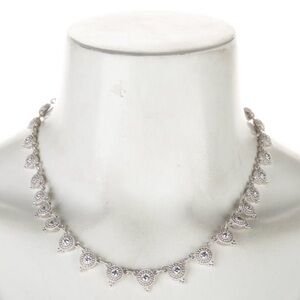 Judith Ripka Luxury Vintage Retro Couture Authentic Formal Silver Necklace